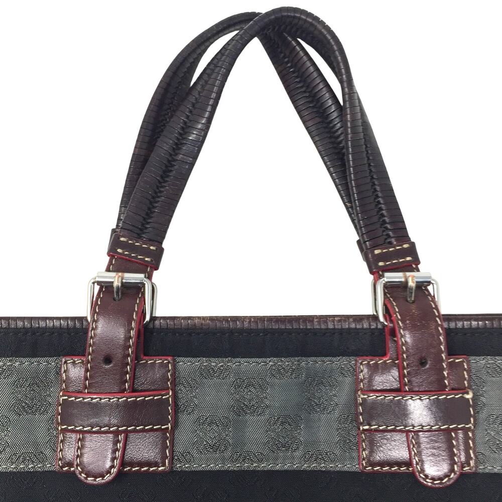 LOEWE - Leather-Trimmed Anagram Canvas Tote Black & Gray - Picture 2 of 10